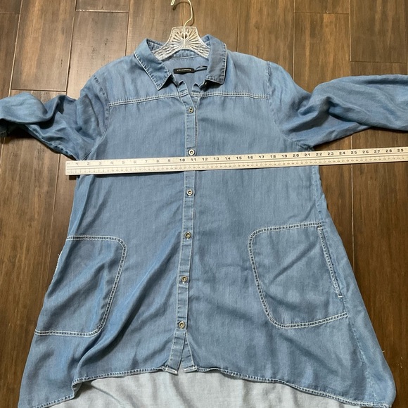 Stella Carakasi Women’s Storyteller Denim Tencel Tunic Button Front Size Medium - Picture 6 of 6